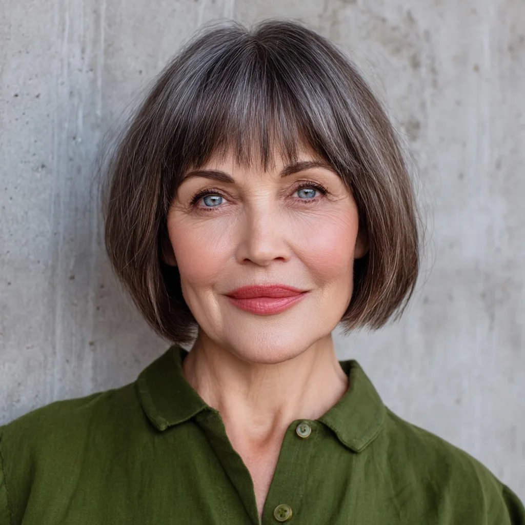 Chic Blunt Bob with Soft Bangs