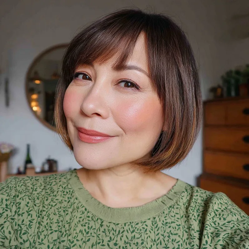 Chic Blunt Bob with Soft Side Bangs