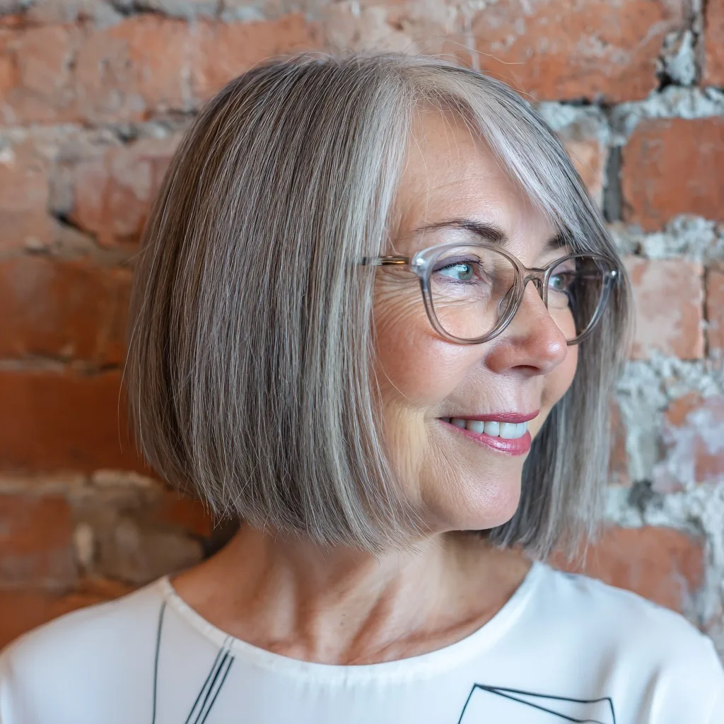 Chic Blunt Bob with Soft Side Sweep