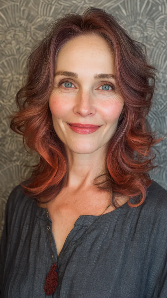 Chic Cherry Mocha Shoulder-Length Waves