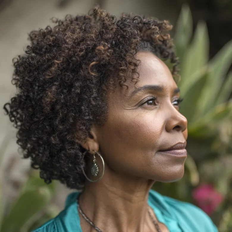 Chic Curly Angled Bob for Women Over 50