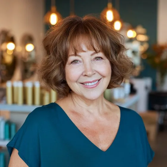 Chic Curly Bob with Soft Volume