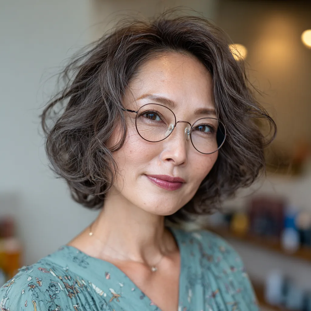Chic Curly Bob with Soft Volume