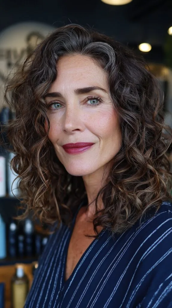 Chic Espresso Tousled Layers for Mature Women