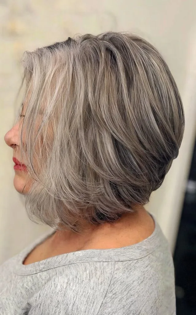 Chic layered angled bob with texture