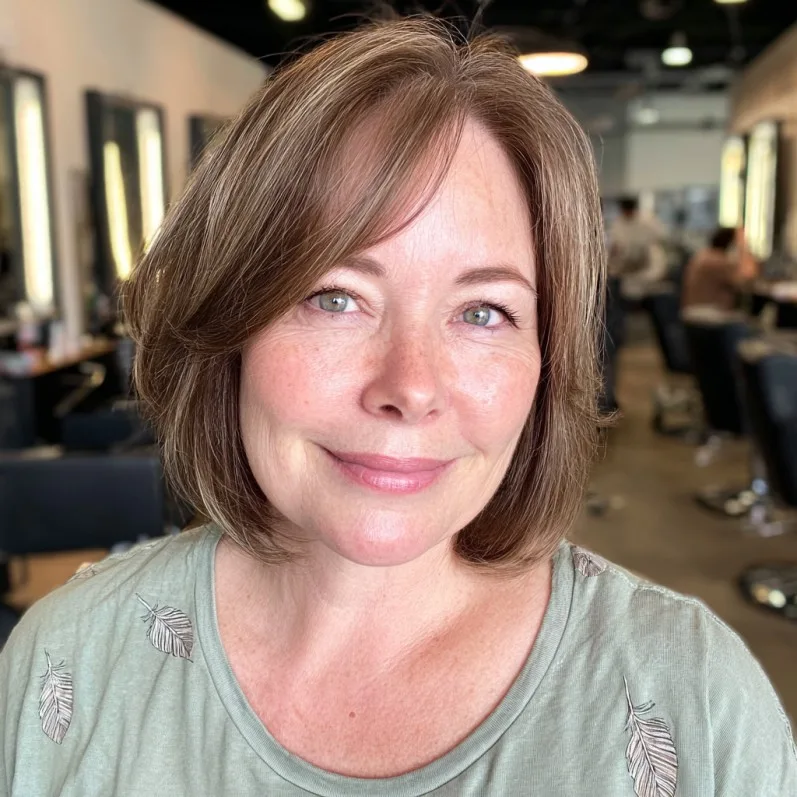 Chic Layered Bob with Subtle Highlights
