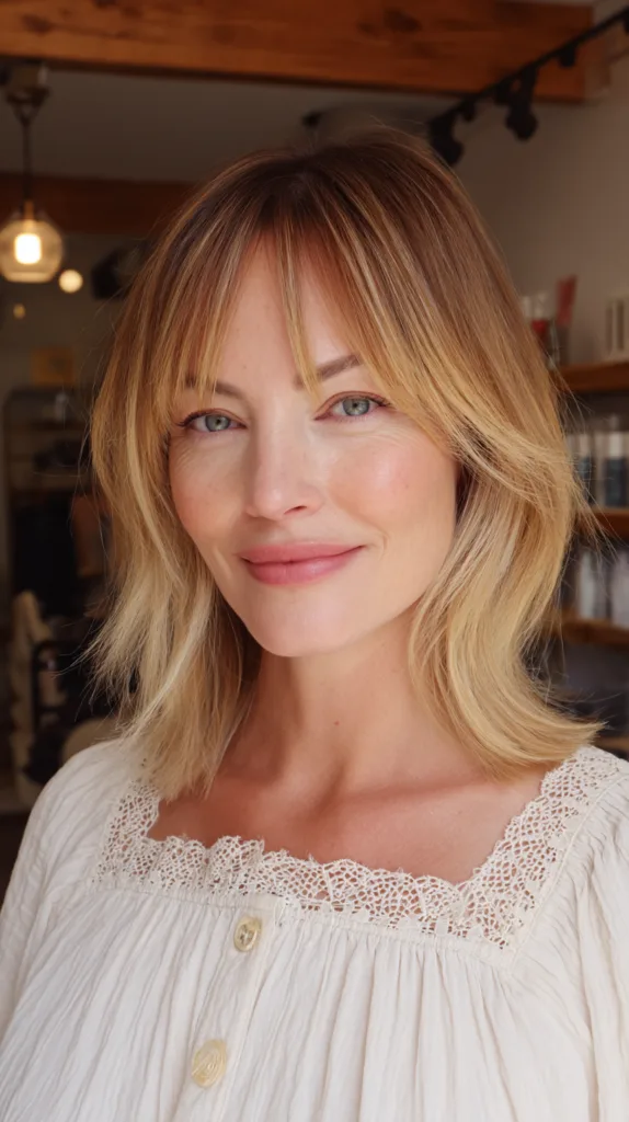 Chic Layered Cut with Face-Framing Bangs