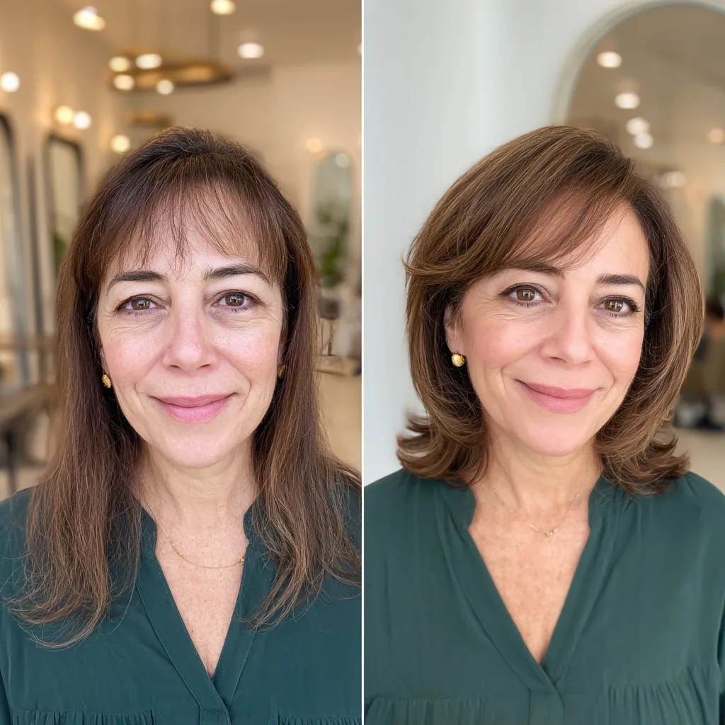 Chic Layered Lob with Soft Face-Framing Layers