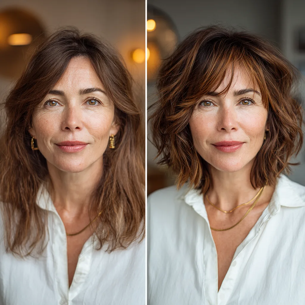 Chic Layered Messy Bob with Subtle Highlights