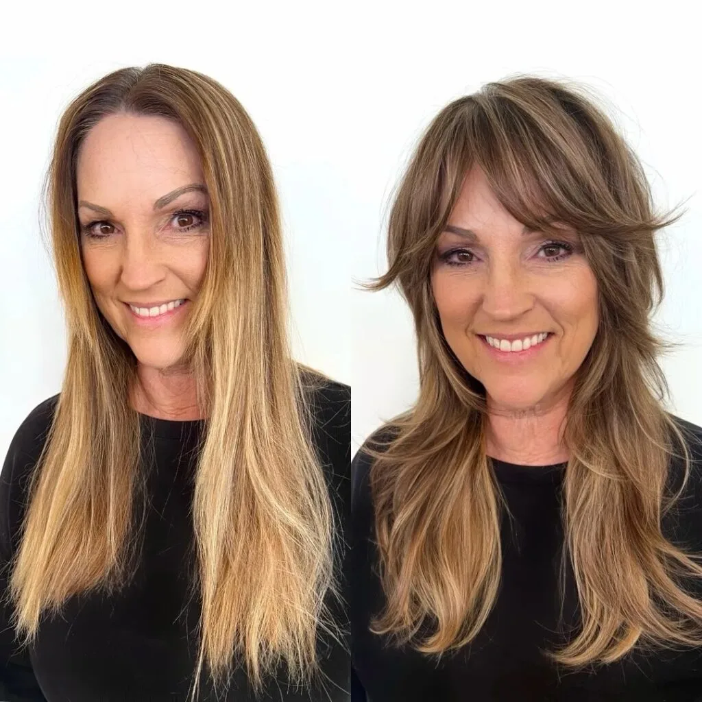 Chic Layered Shag with Soft Bangs