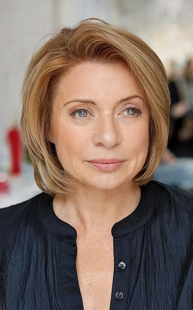 Chic Layered Side-Parted Bob for Women Over 50