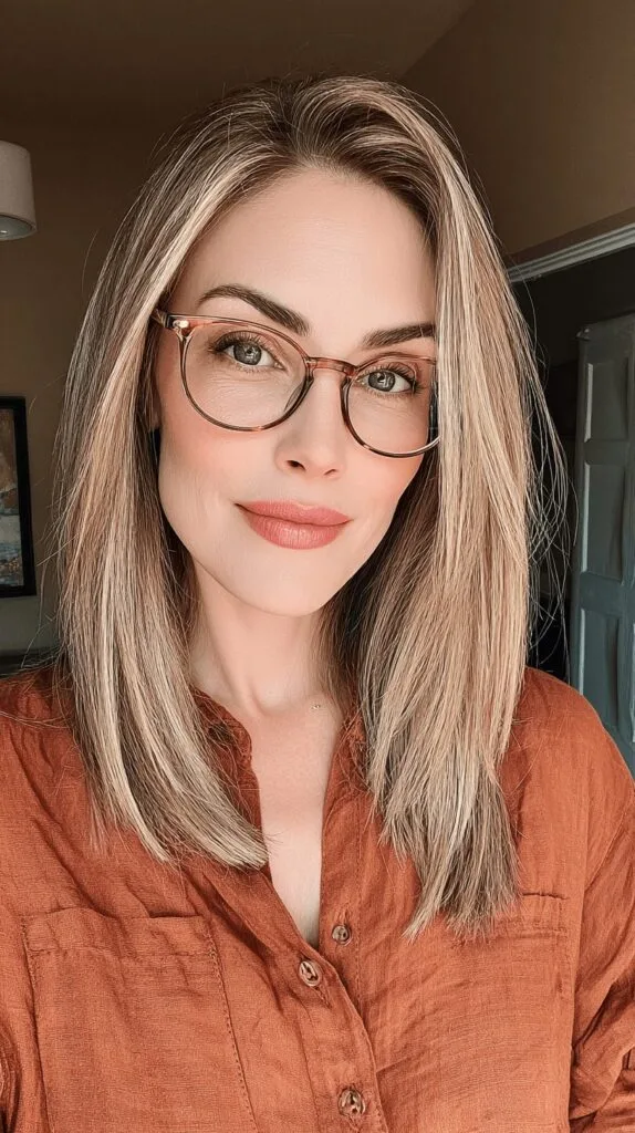 Chic Long Dark Blonde Straight Cut with Subtle Highlights