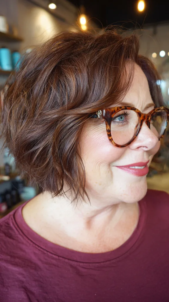Chic Rich Chocolate A-Line Bob with Textured Layers