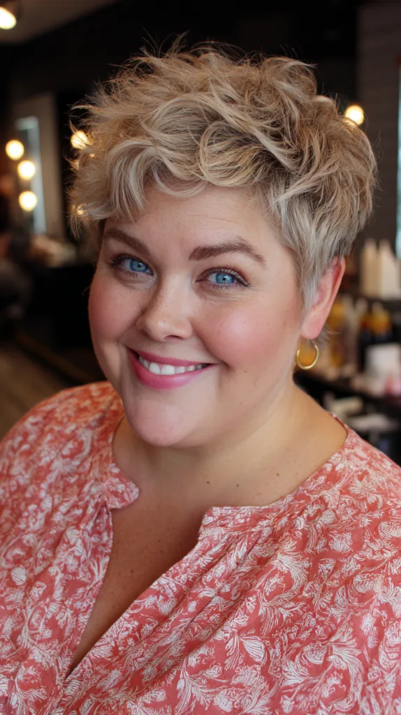 Chic Short Textured Cut with Playful Curls