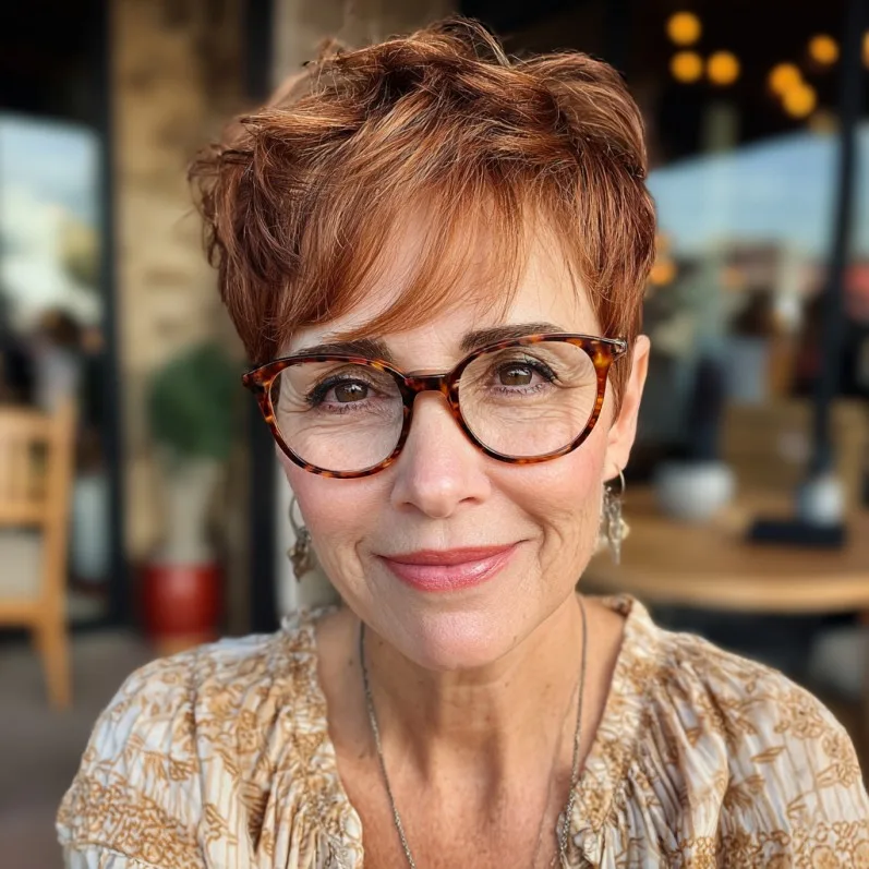 Chic Short Textured Pixie Cut with Soft Bangs