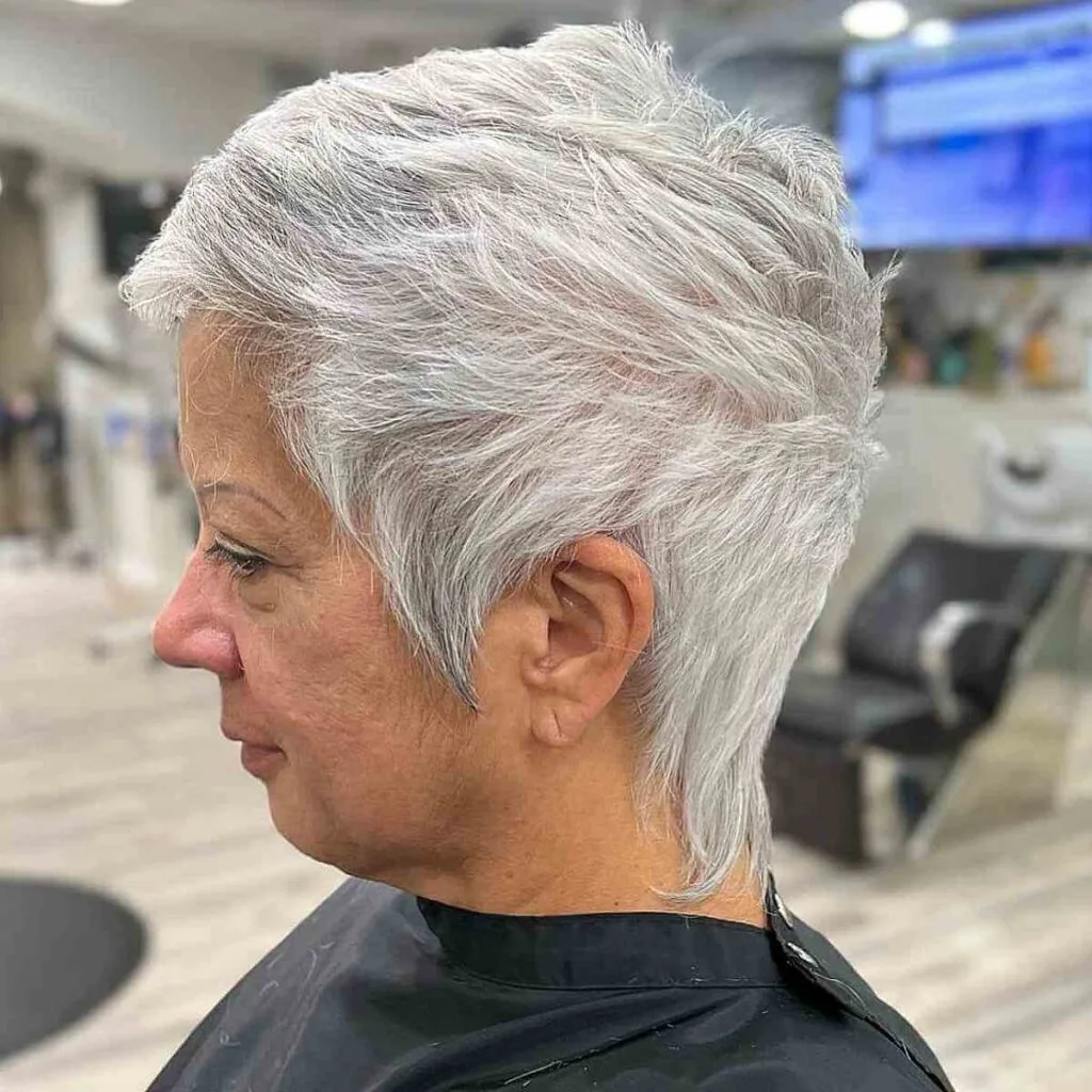 Chic Silver Tapered Pixie for Older Women with Fine Hair Types