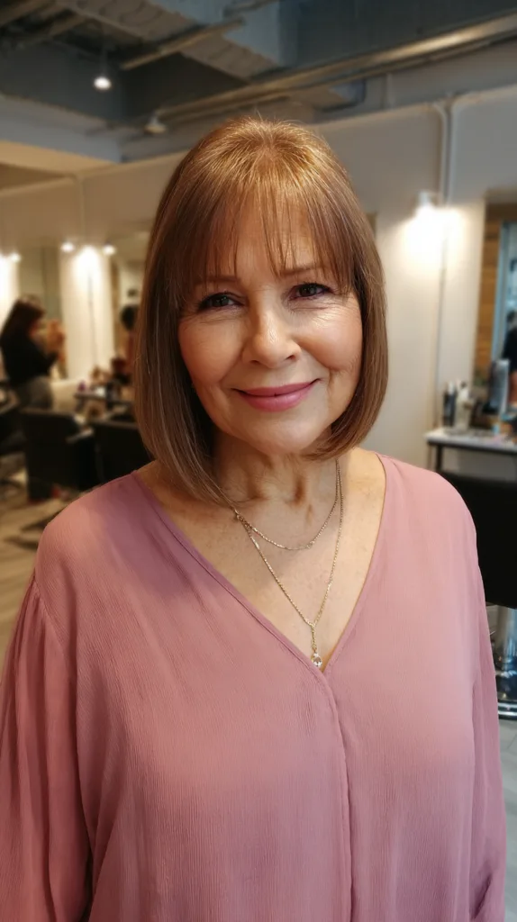Chic Smooth Bob with Subtle Bangs