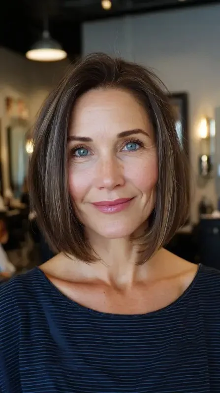 Chic Smooth Lob with Subtle Textured Ends