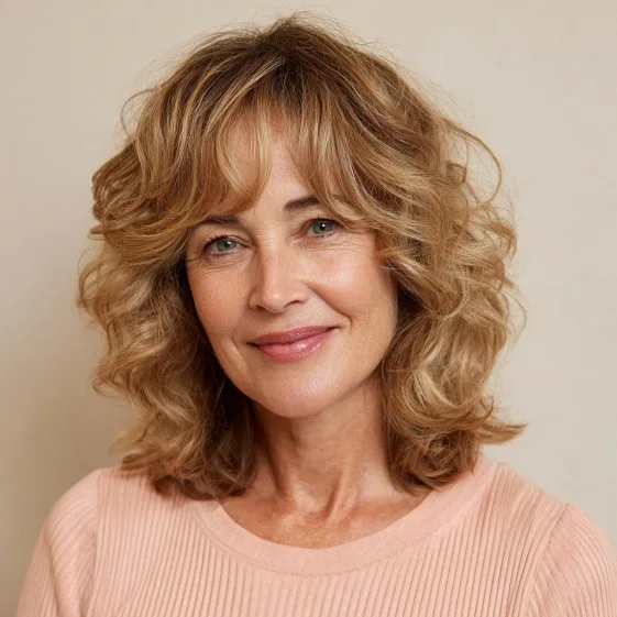 Chic Soft Curly Cut with Face-Framing Layers