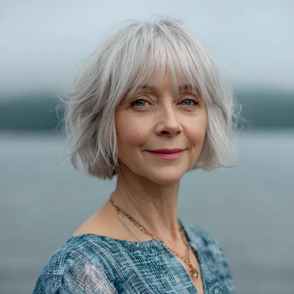 Chic Soft Layered Shaggy Bob with Light Bangs