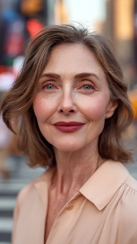 Chic Soft Medium-Length Cut with Gentle Waves