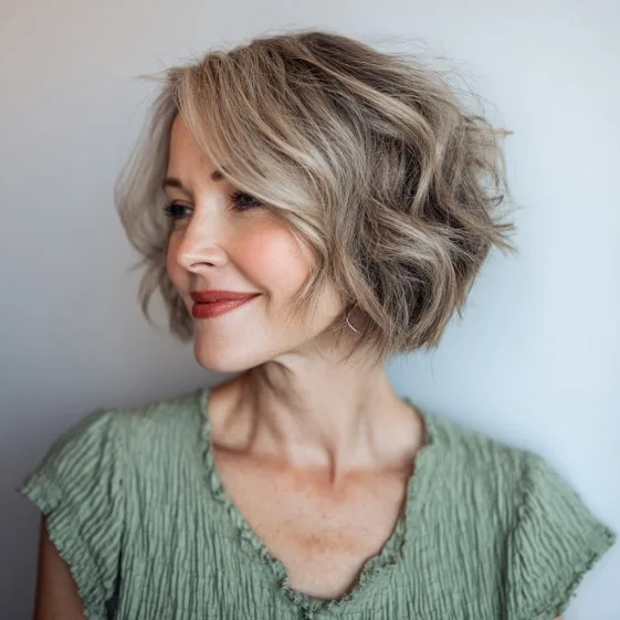 Chic Soft Textured Bob with Subtle Waves