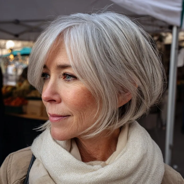 Chic Softly Layered Short Stacked Bob