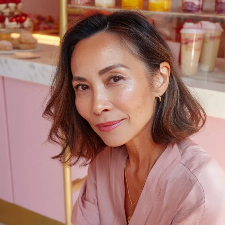 Chic Textured Angled Bob for Women Over 50