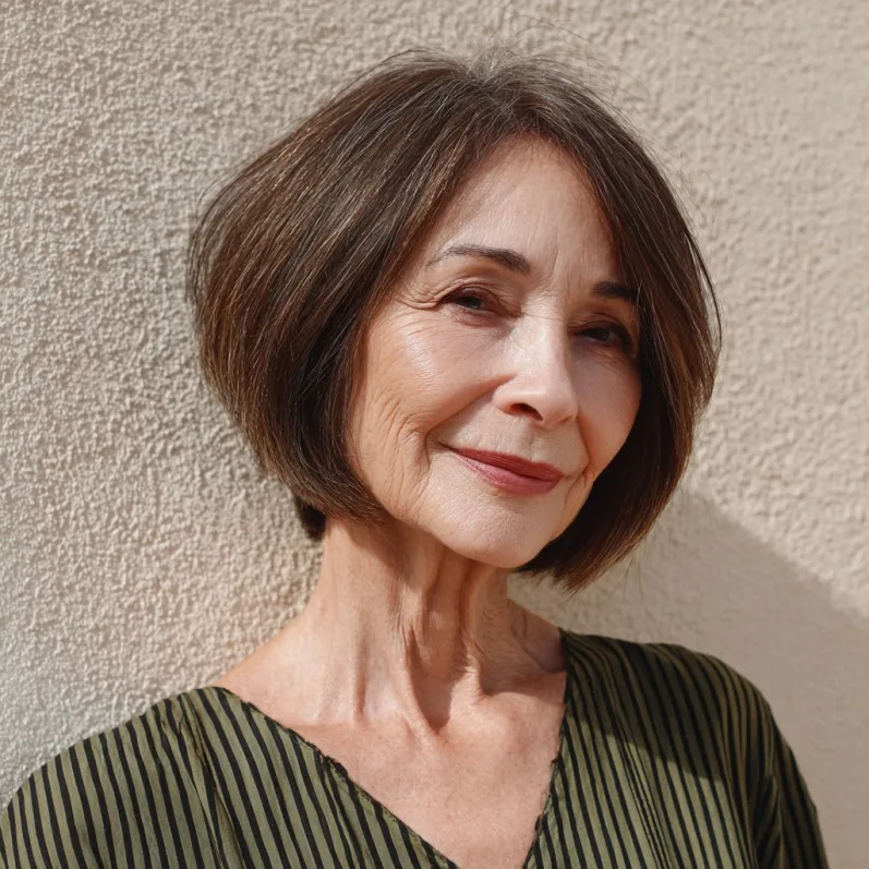 Chic Textured Blunt Bob with Subtle Volume