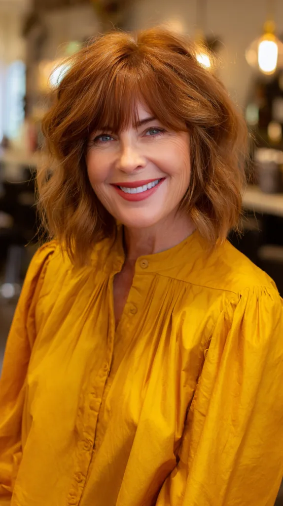 Chic Textured Bob with Full Bangs
