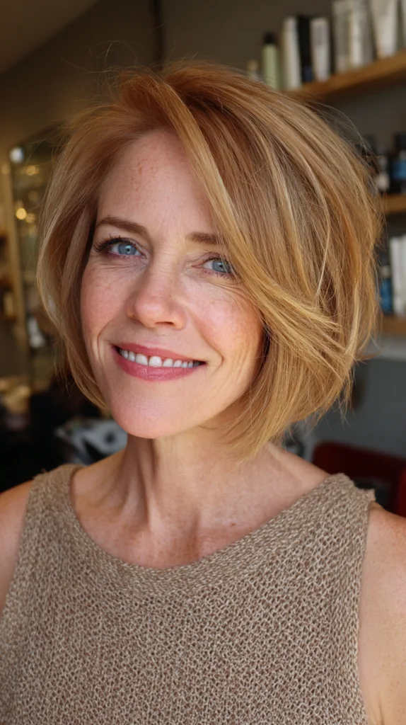 Chic Textured Bob with Side Part