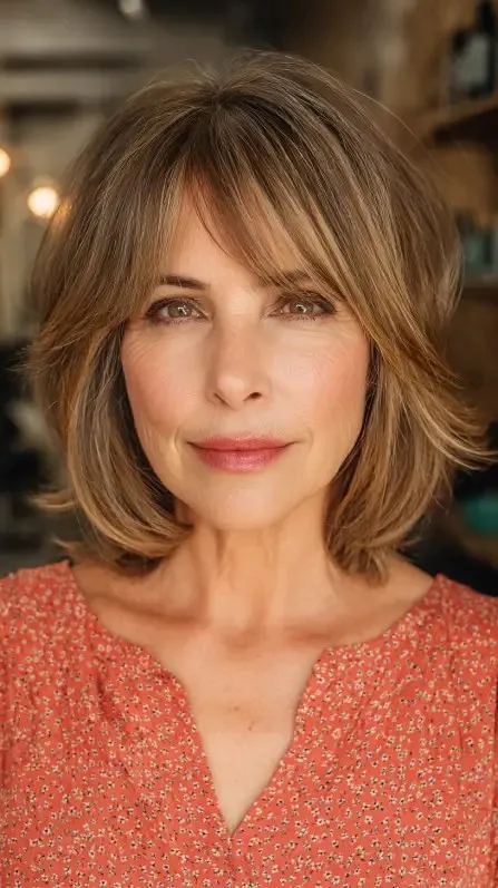 Chic Textured Bob with Soft Bangs