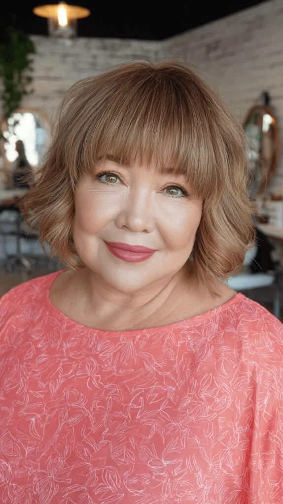Chic Textured Bob with Soft Bangs