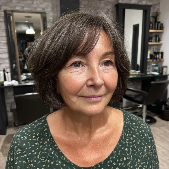 Chic Textured Bob with Soft Bangs