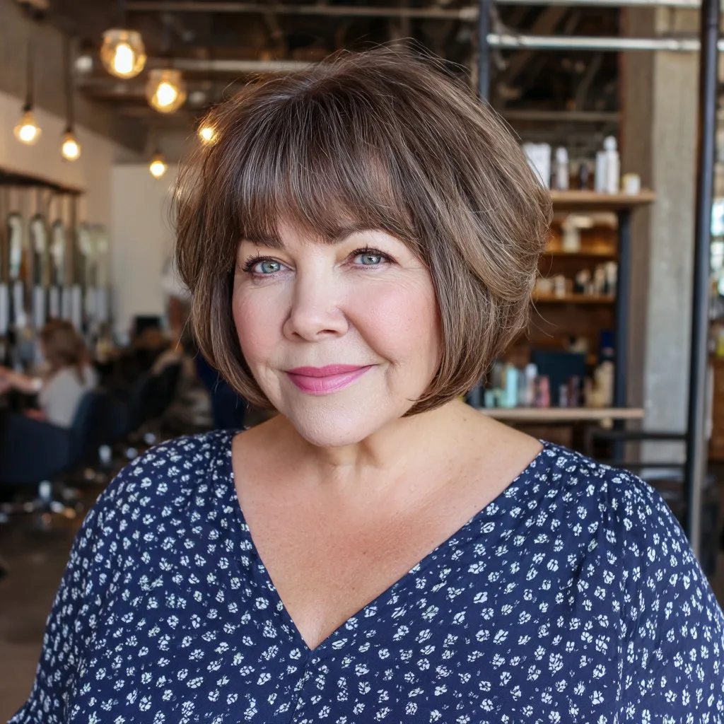 Chic Textured Bob with Soft Bangs
