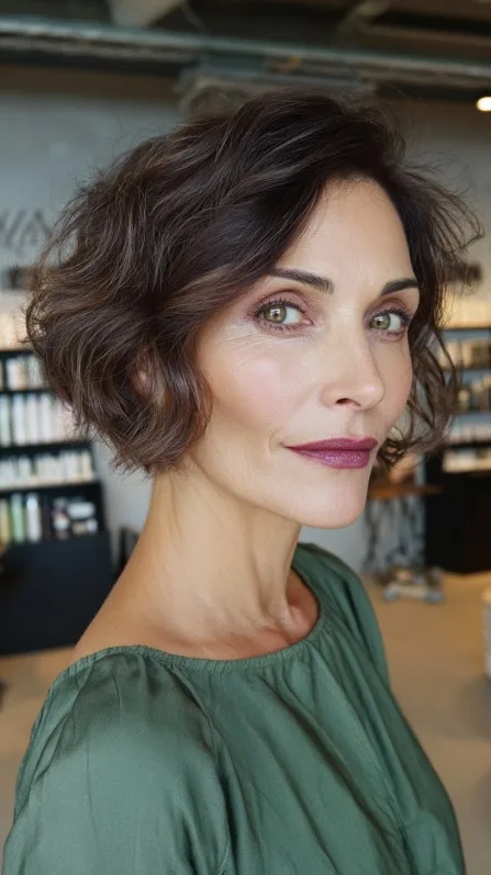 Chic Textured Bob with Soft Curls