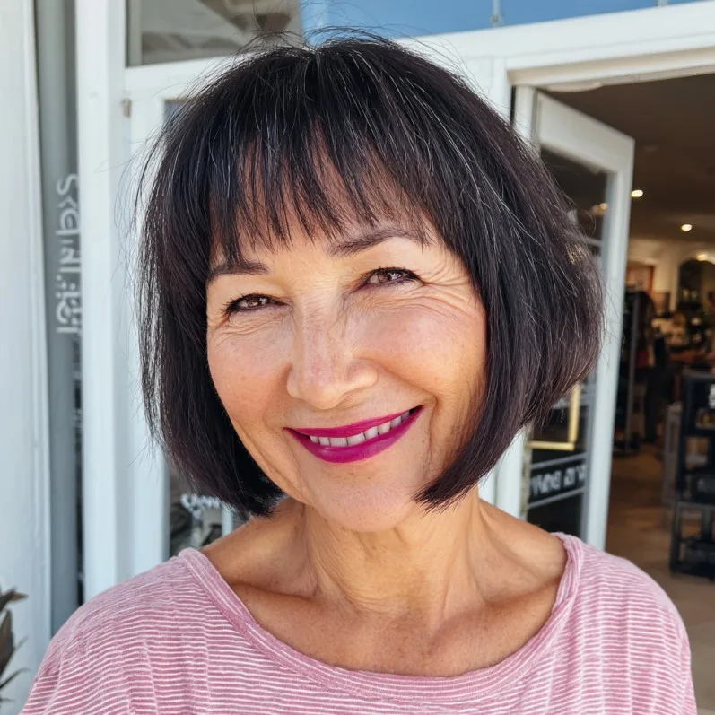 Chic Textured Bob with Subtle Fringe