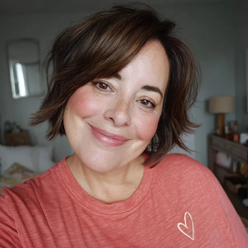 Chic Textured Bob with Subtle Highlights