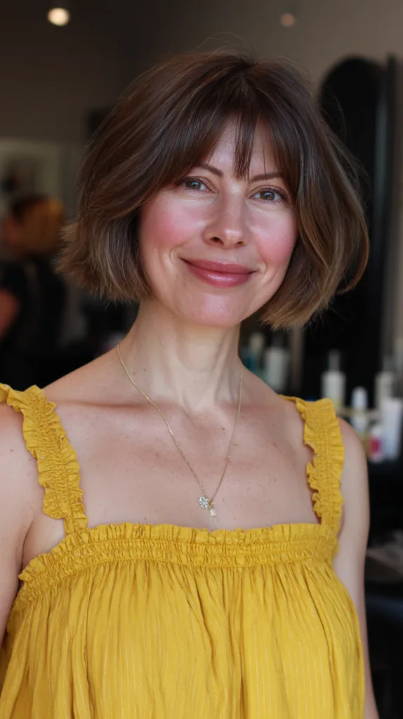 Chic Textured Bob with Wispy Bangs