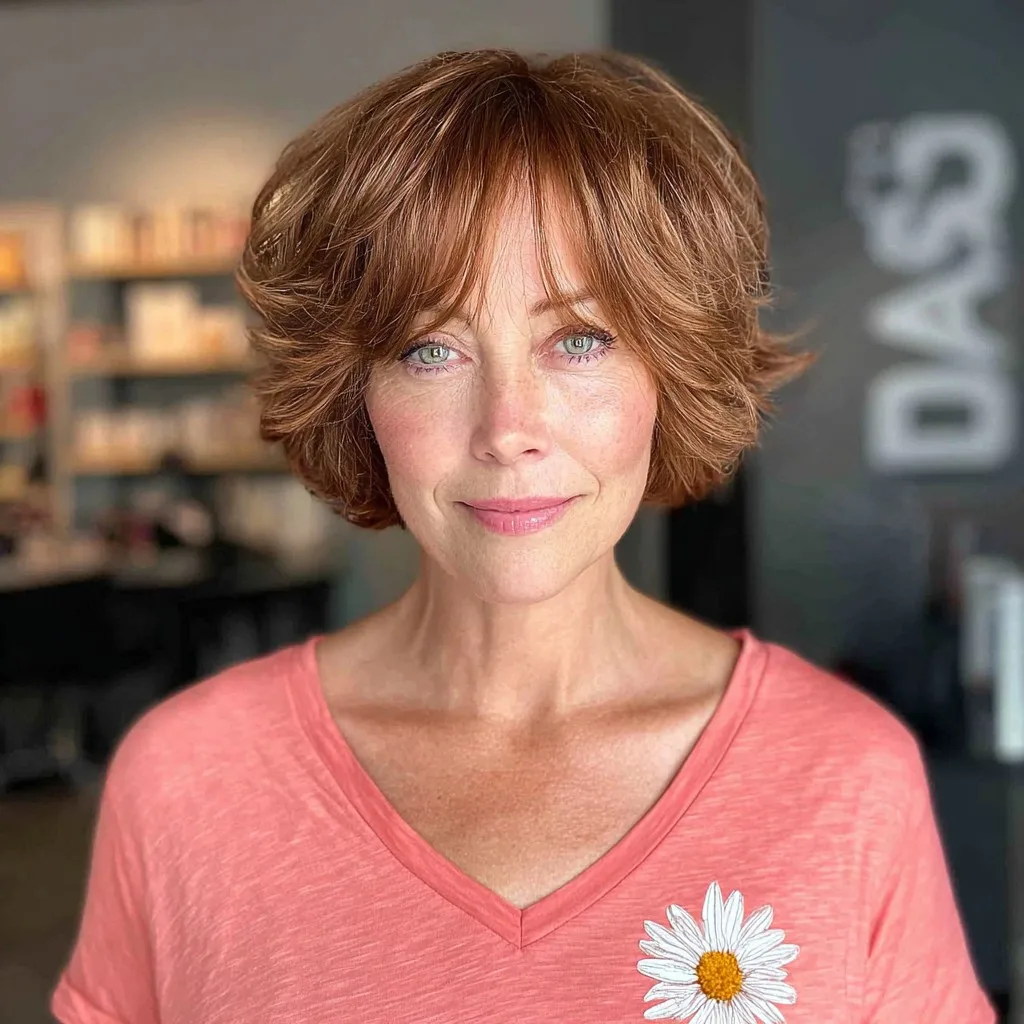 Chic Textured Curly Bob with Face-Framing Layers
