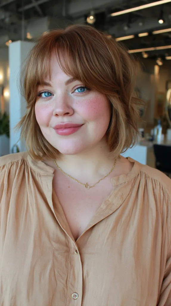 Chic Textured Lob with Soft Fringe