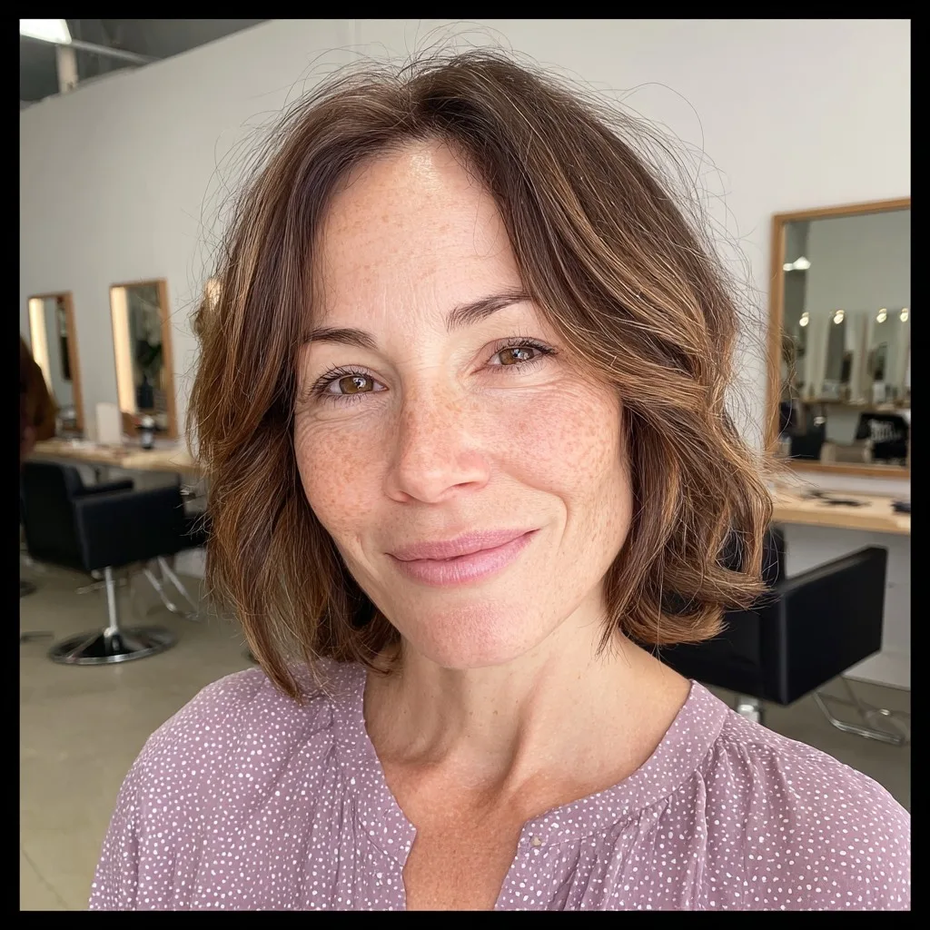 Chic Textured Lob with Soft Waves