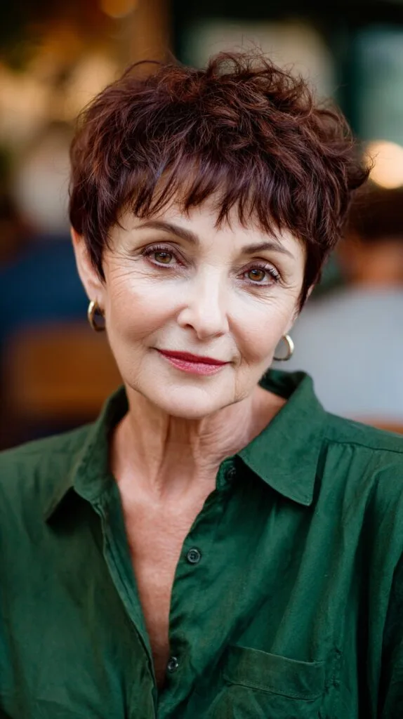 Chic Textured Pixie Cut for Mature Women