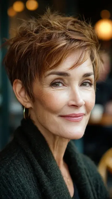 Chic Textured Pixie Cut with Playful Volume