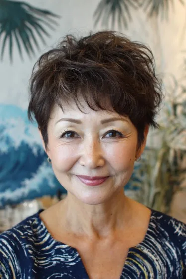 Chic Textured Pixie Cut with Playful Volume