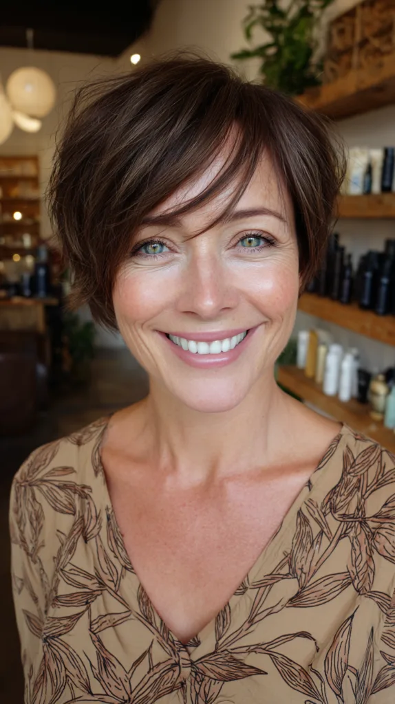 Chic Textured Pixie Cut with Side Part