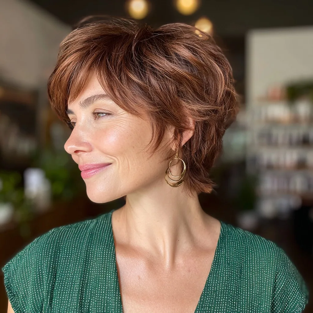Chic Textured Pixie Cut with Soft Waves
