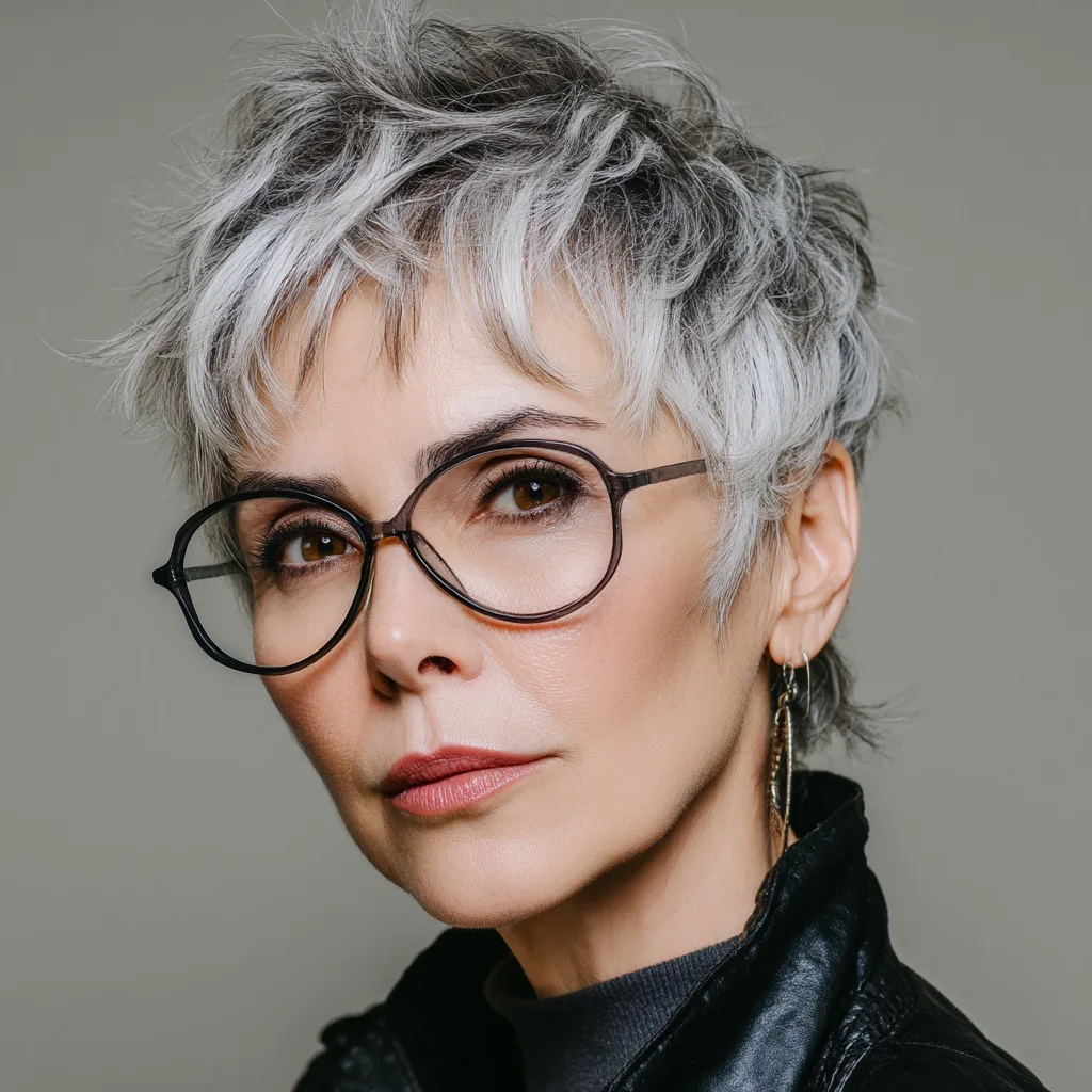 Chic Textured Pixie Cut with Subtle Highlights