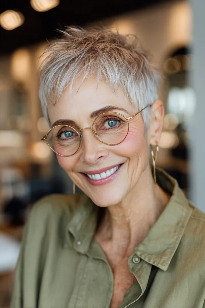 Chic Textured Pixie Cut with Subtle Highlights