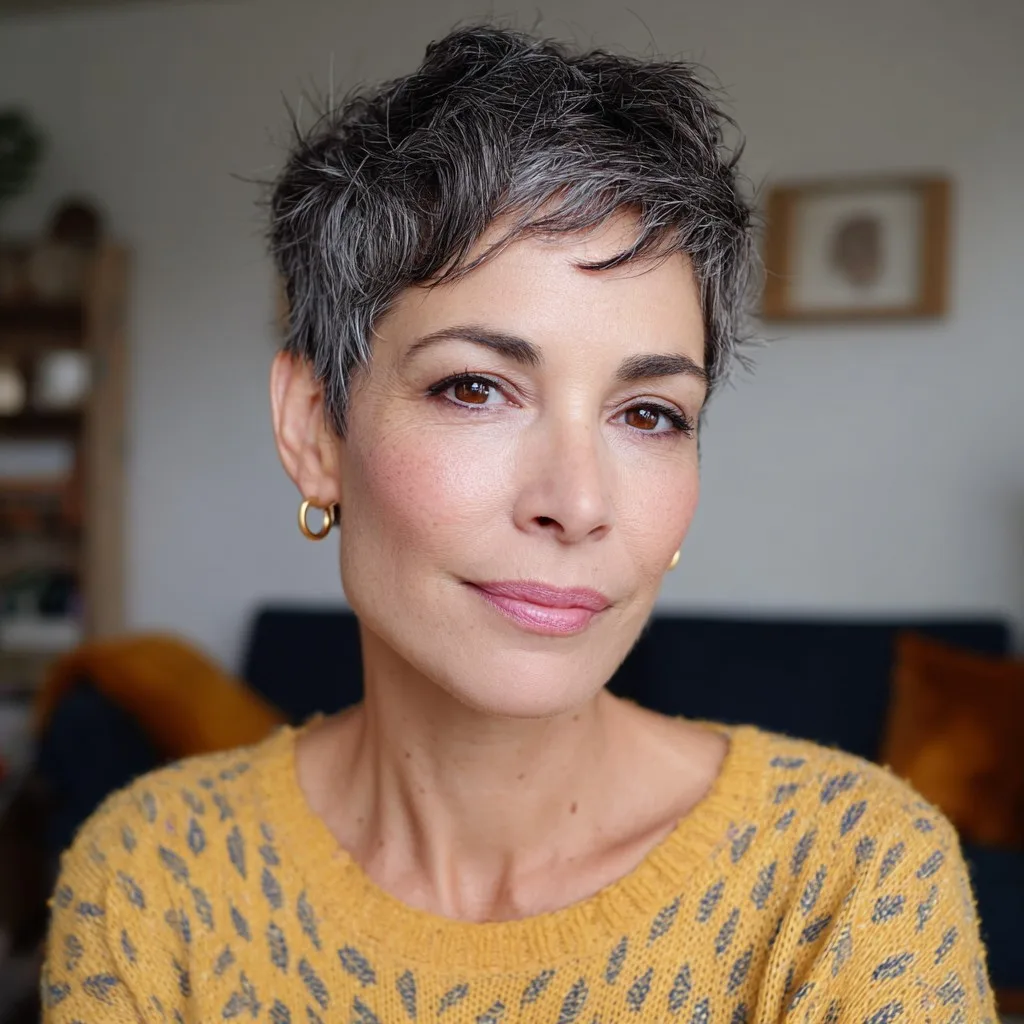 Chic Textured Pixie Cut with Subtle Waves